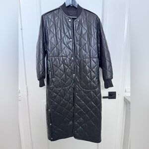 Muubaa Black Quilted leather Puffer Coat